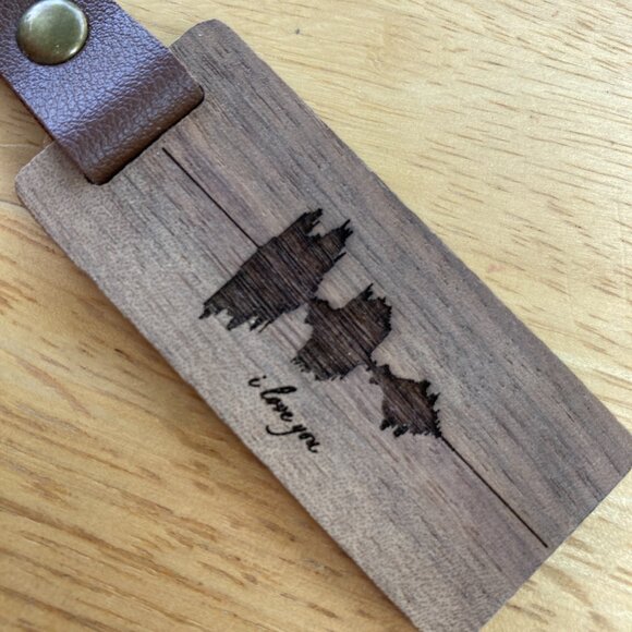 I Love You Soundwave Wooden Keychain - Picture 3 of 4